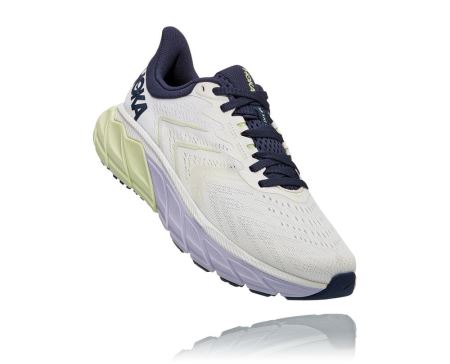 Hoka Arahi 5 Supportive - Sapatos Ortopédicos Mulher Blanc De Blanc / Outer Space | PT-EhTT3MQ